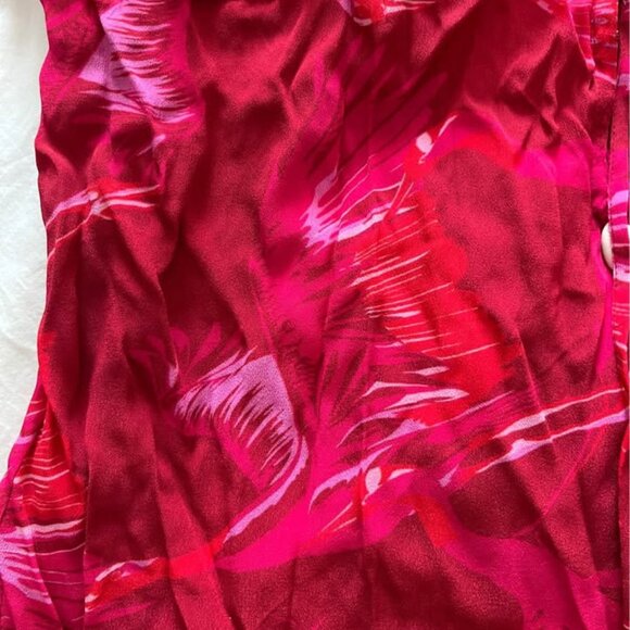 Figue BNWT red and pink crane pattern top with tassels, size small - Picture 4 of 6
